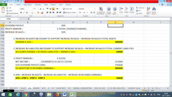 BOND- Microsoft Excel (Product Activation Failed) Review File Home Insert Page Layout Formulas Data View Add-Ins Σ AutoSum -