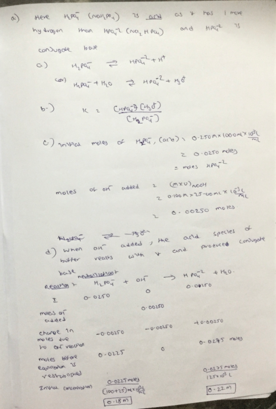 a) Here theor (varpoy) is ach hydrogen than Hool (Na, How as & has and tipart more is conjugore have a) H₂POT con thpartho È
