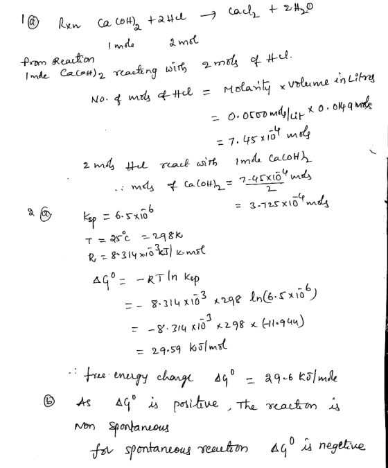 cac 20 Ca co aL mst Imde from Reatton Imde Cacou)2 reactng wir .mil x Vdlume in Litrg Molaily No. 4 m Hcl = = 7.45x 0 Imde Ca