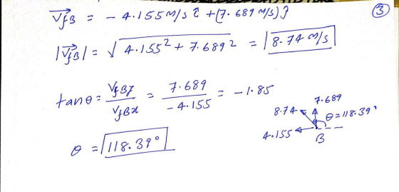 - 4.155m/s2 +17.689 m/s) / 17 11 Bl= √ 4.1552 + 7.6892 = 18.740/5) = . -1.85 7.689 8.748A 2118.39 Jane V537 7.689 - VfB2 - 4.