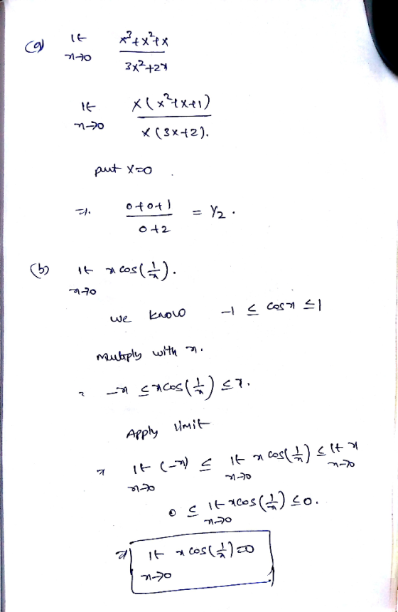 It x+x²7x nho 3x²+28 it x(x²+x+1) n X(3x+2). put Xto . - otot) = Y2 : O +2 (3) it acos (1/h). न० we know na costa1 multiply w