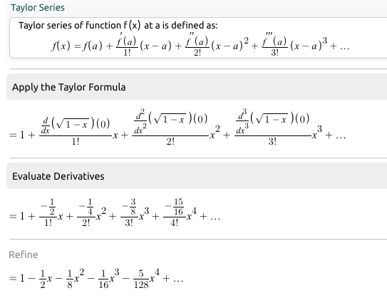 Taylor Series Taylor series of function f(x) at a is defined as: f(x) = f(a) + f (x – a) + f(a)(x-a)2 + f(a) (x-a) +... 1! Ap