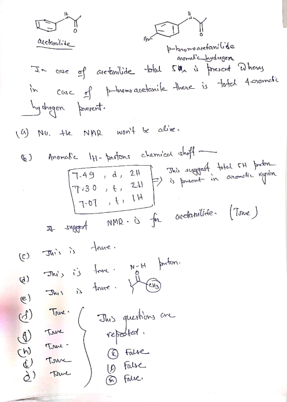 acetanilide Br þ-bromo acetanide - anomatic hydrogen In case of acetanilide total sale is present Wheras in case of p-bromo