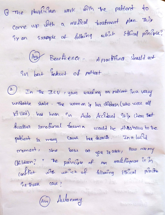 The physician work with the patient to come up with a medical treatment plan. This eix an example of folloing which Ethical p