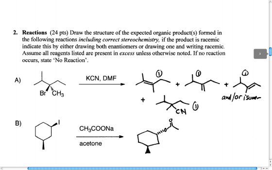 Draw the structure of the expected organic product