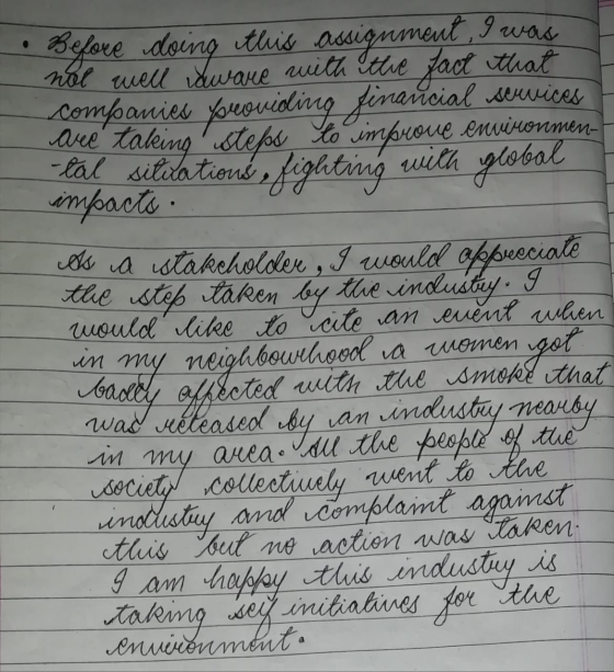 . Before doing thuis assignment, I was nol well aware with the fact that companies youoviding financial services - are taking