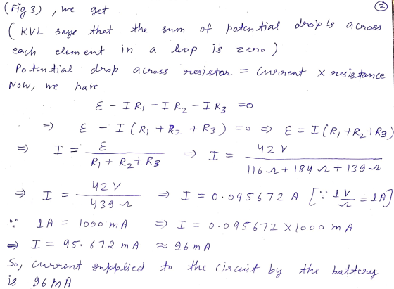2 :) (Fig 3), me get (KVL says that the sum of potential drops across each elem ent in a loop is zeno Potential drop across