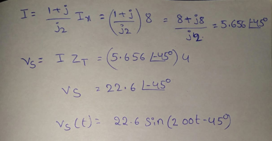 Vs 2 22.6 -45° vs (t)6 s(2 o0t-5