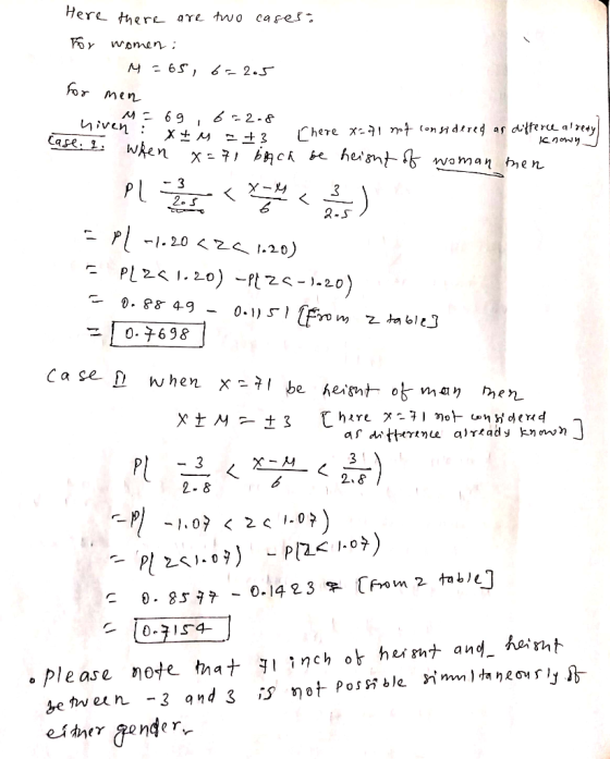Here there are two cases For women: -65, 62.5 x + y +z r here x=71 not considered as differce alredyl known for men ME 69,6--
