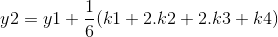y2 = y1 + 3 (k1 + 2.62 +2.k3+k4)