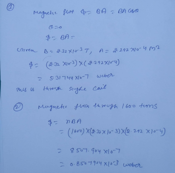 Magnetic flop & BA 2 BA Caso oso $- BA= unren B = 2.32 X1003 T, A=2.292.810-4 m2 $= (2-32 X10-3) X(22.292.X70-4) weber 5.3174