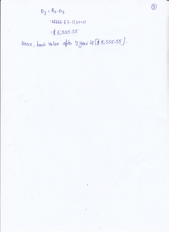 3) 16666.6 7-[ỉ,lif.// 5,555 55 Hence, book Value ao 3ea is l ,535-55