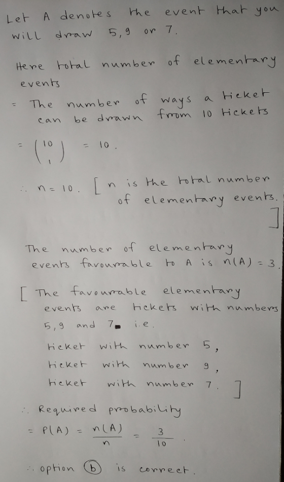 Let A denobes he event that you Heve horat numben of elementary The number of ways a iek eH events can be dvrawom 10icke ts -