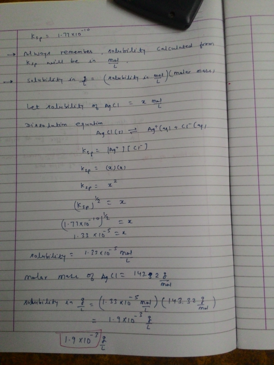 -10 177 x10 folmbridity Calcudatedl tm remem ber be ksp (Ralukility is ntmalar maray L Salukilety in Let Rolubility ACL isRo