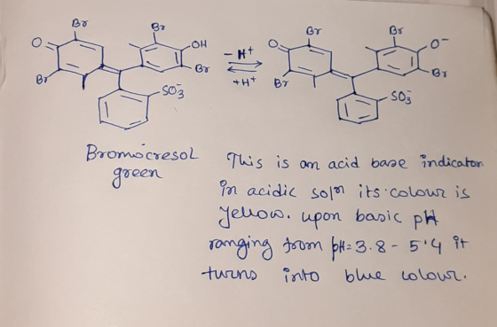 βγ OH Ht Br Br Soz THE Bra soi Bromo cresol green This is an acid base This is an acid base indicator ind in acidic soin its