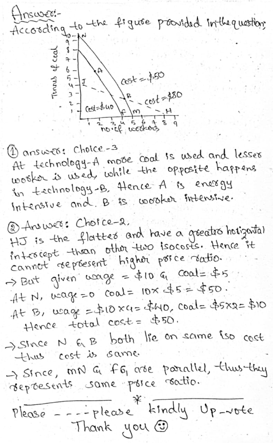 Answert- According to the figure provided in the questions Tennes of coal 46ら、3~ - Cost=$50 VB Cost=suo cost=480 m hoicf work
