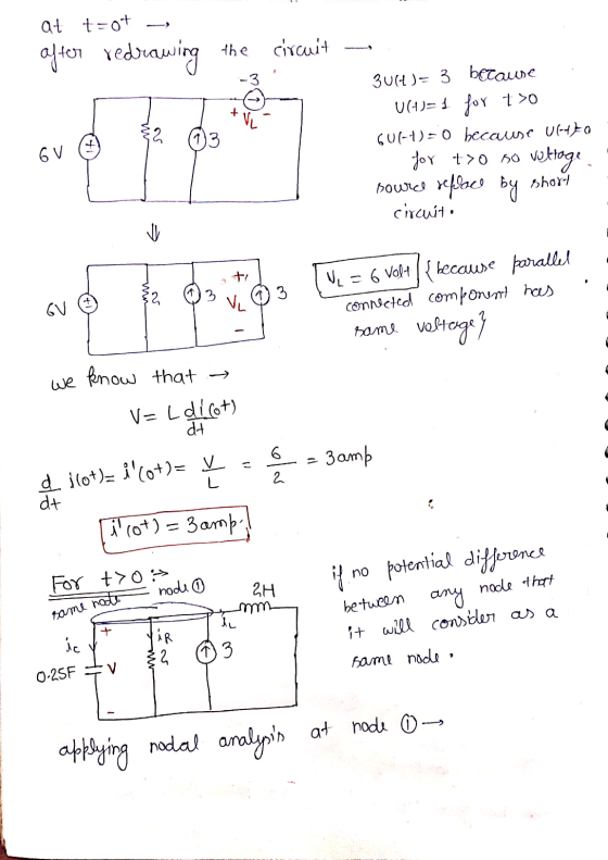 at trof - after redrawing the circuit -- 3014)= 3 because U(4)= 4 for t so Gv c = 03 606-4)=0 because Uletto for t>0 so vloge