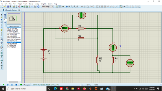 - Х New Project - Proteus 8 Demonstration - Schematic Capture File Edit View Tool Design Graph Debug Library Template System