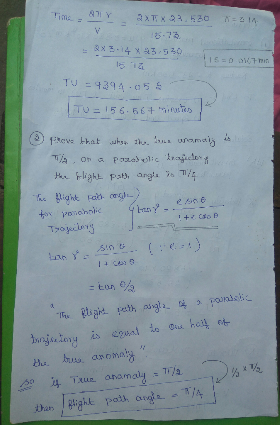 -Time- 司丌 TXTX 35014 15-7る i s = 0 .016구 min TU-9394.05 S Tu) = 156, 567 min.utoD (D Prove that when the tuu anamaly the blig