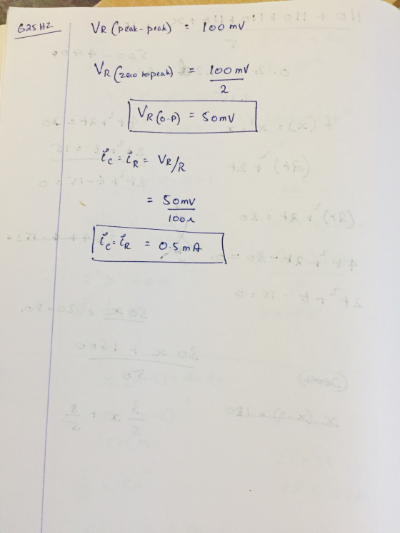 VR ( zo ropeak) 625 HZ VR (peak-peak) loomu loomi 2 VR (0-1) = Somu ů cep = VR/R ( - Somy risca 1oon = 0.5mA