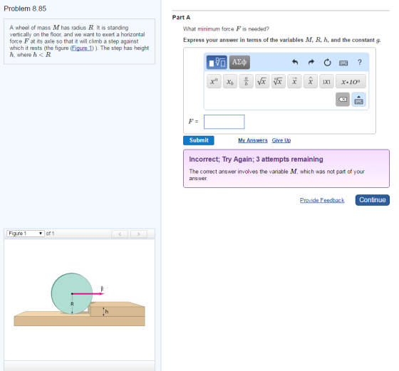 A wheel of mass M has radius R. It