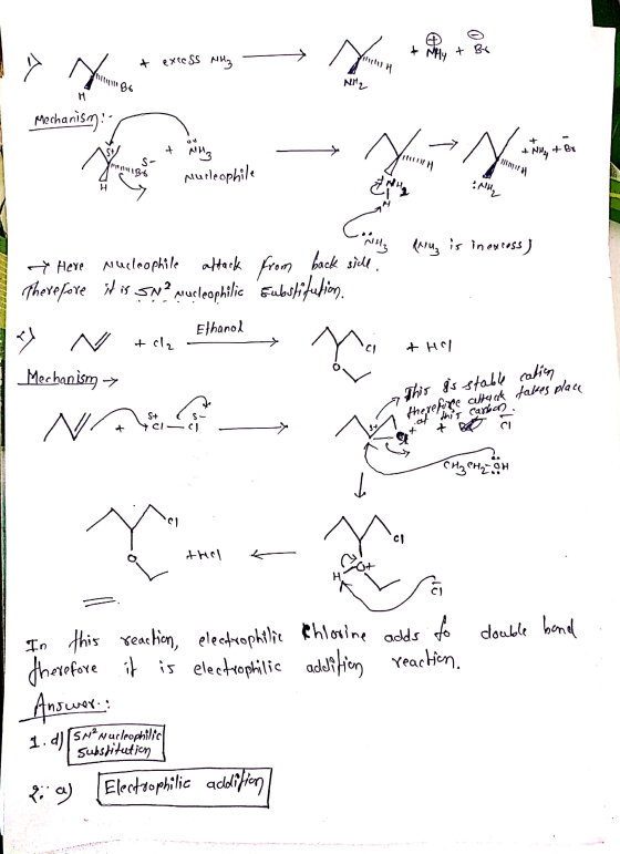 Hy & Br t exceSS NH₂ me 86 NH2 Mechanism → N the ter + NM + Bx Murleophile MM I Cass I NH3 Peruz is in excess) y Here Nucleop