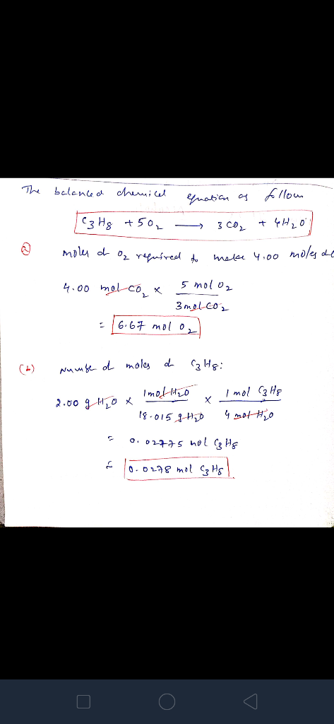 1. The balanced chemical equation as follow 30₂ + 4H2O) 163 Hg +502 molu od ₂ required to make 4.00 moles de 4.00 mol cox smo
