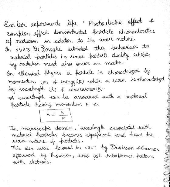Earlier experiments like Photo electric effect of compton effect demonstrated particle characterstics of radiation in addtio
