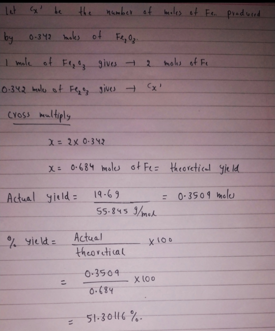 namber af mles ot F. praduud the 0-342 holes ot Fe, 0 by lmole af Ft, gives holis of F 2 x 0342 molu st F gives CYOSS ultiply