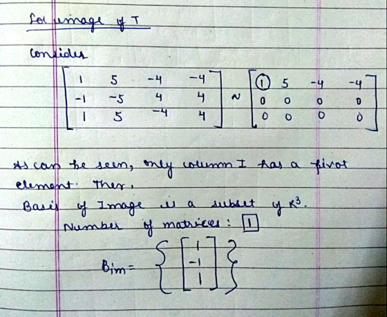 for image of I contider 5 -4 05 -4 -1 -4 4 4 o 4 -4 0 D --- 5 O 0 As can be seen, only columm I has a fivot element. There in