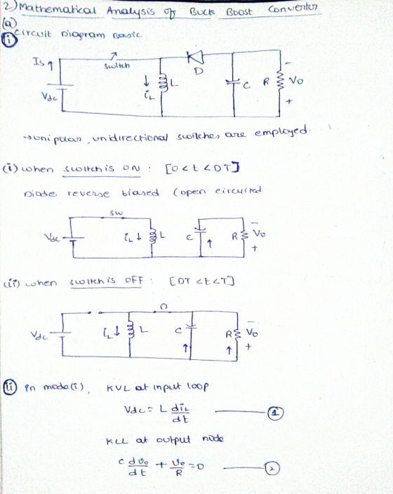 2. Mathematical Analysis of Sus Buck Buck Boostconvertor Boost Circuit program Basic sulten D ZL c R { Vo unipolar unidirecti