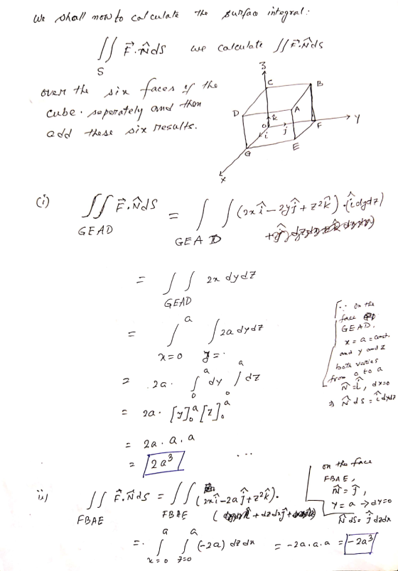 the we S с B and then A D S PRIS (627-28+) We shall now to calculate surface integral: Il Finds calculate // Ends over the si