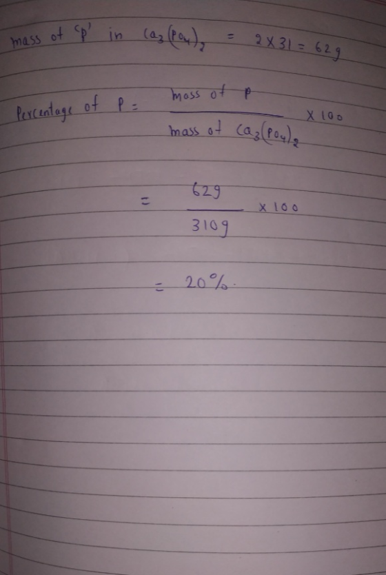 (ese)y 2X 31= 629 mass ot Pin moss of p P Perteatoge of p Imass & Cag fa)s 629 3109 20% t)