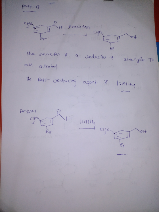 post- CHO Hoy hit t Reduction Reduction ET The reactan T a reductor of aldehte tot an alcohol The Best reducing agent is Li A