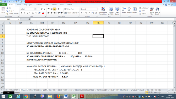 BOND - Microsoft Excel (Product Activation Failed) Add-Ins View - 2x Dr General a Merge & Center - $ % , Wrap Text Merge & Ce