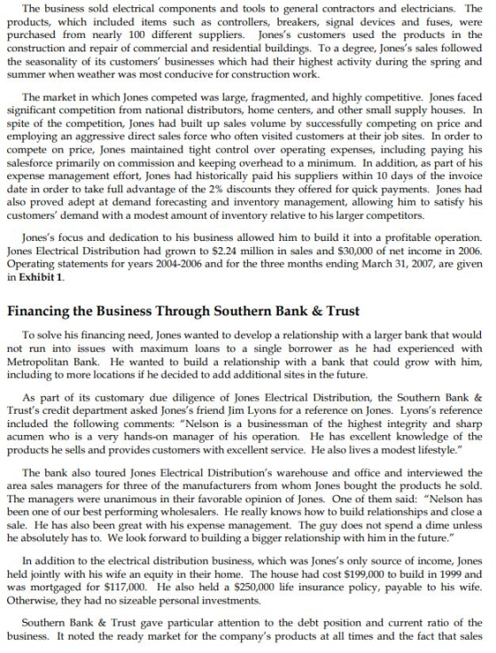 The business sold electrical components and tools to general contractors and electricians. The products, which included items