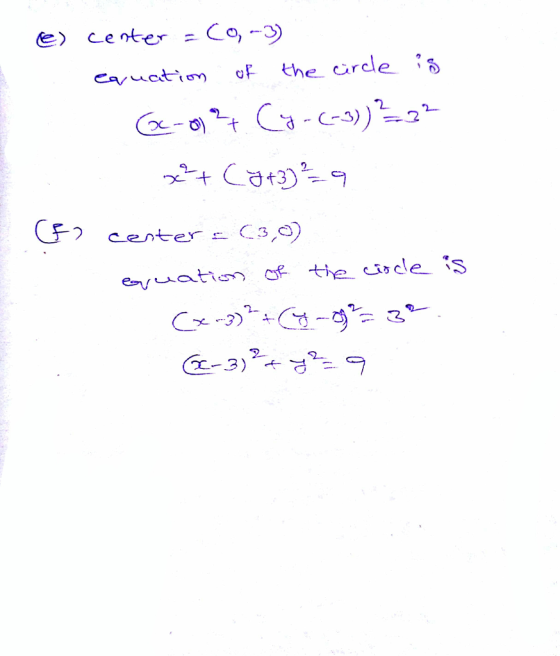 e) Center =(9-3
