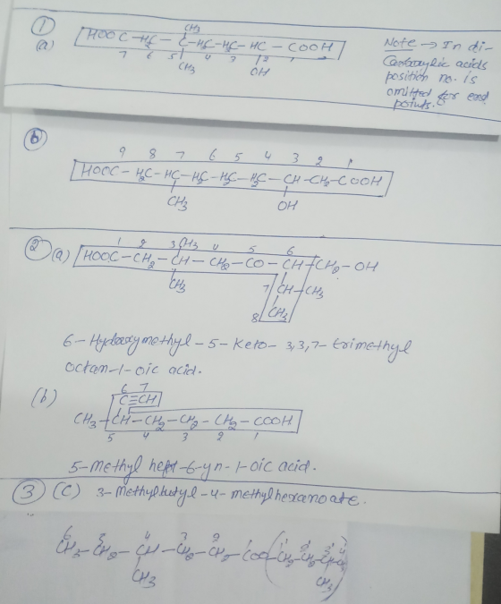 HOOC HC- C-HC-HC-HC - COOH CH Note - In di- Cofraylic acids position no. is omitted ter end potut.800 endd 9 8 7 6 5 4 3 2 1