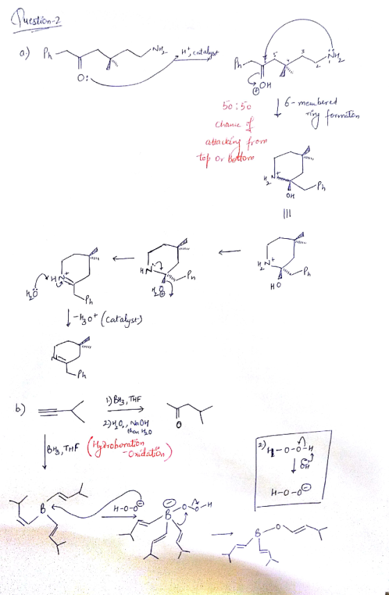 Question-2 NA, ___) : H, catalyst P 16-membered ormation 50:50 Chanie of attacking from top or bottom _ph OH H0 l-izot (catal