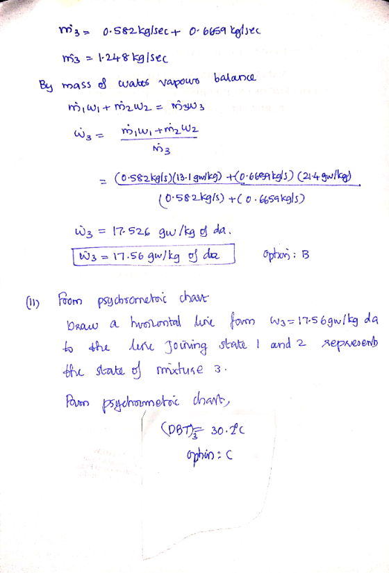 ni3 = l248 kg|sec balane Bu mass wakt6 vapouro iwi i2w2 - iwa i3 (0-s82kgls)(13-1 gwkg) -0beAtgls) (214gwfk) 0-582kg/s) +o 64