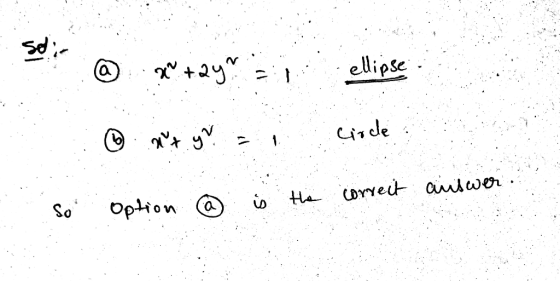 se x+2y ellipse circle . So the correct answer ús Option
