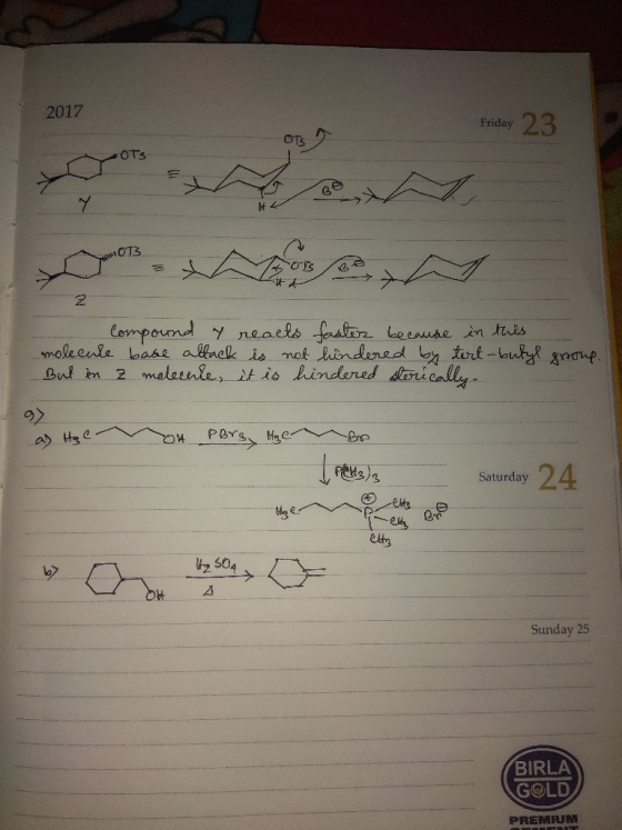 2017 Friday OTS OTS compound y reacts faster because in this molecule base allack is not hindered by tert-butyl group. But in