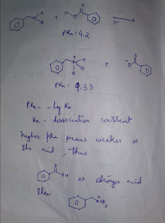 PKn 4.2 - 1 и pka 8.33 Pka = – laz Ka Ka dissociation constant higher pha greans weaker is the rid thus ton is stronger acid