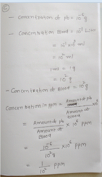 3 10 Con cen ts hon d Blood o g Cem om in ppmAuntot pb blood Amount l PPm Blood 2 lo q