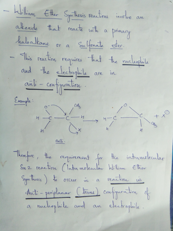 iurowe an & - William Ether Synthesis reactions involve an alkoxide that reacts with a poinary halalkane or a Sulfonate ester