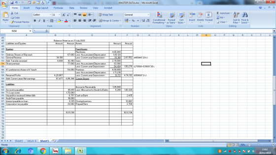 MASTER DATA.xlsx - Microsoft Excel View Acrobat 96.EA- Home Insert Page Layout Formulas Data Review Cut Calibri - 11 - A A =