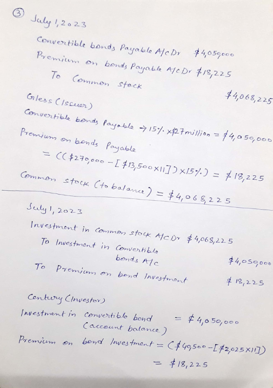 July ,2023 Jcala Convetible bands Payable AlcD4,059 eco n bends Payable AlcD /3225 Py c emi Commen stock 牛4,068,225 Giless CI