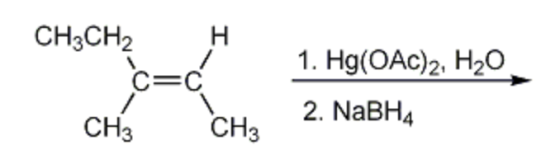 CH3CH2 1. Hg(OAC)2, H20 2. NaBH4 CH CH,