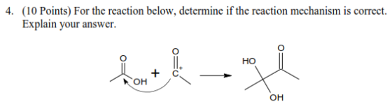 For the reaction below, determine if the reaction