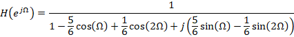 Hem) 7-5.cos() +1 cos(29) + j(sin(n) - sin(2n))
